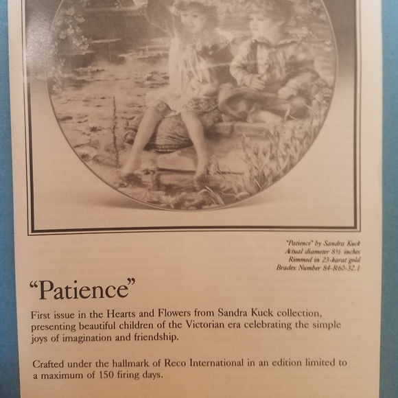 1991 Bradford Exchange "Patience" Plate - Picture 5 of 7